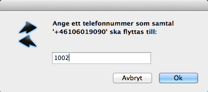 Flytta Samtal Du kan flytta samtal till en kollega, en kontakt, ett nummer i samtalshistoriken eller ett valfritt nummer enligt nedan.
