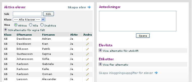 10. Nu hittar du eleverna under Elev i menyn UNDERHÅLL. Admin-fliken 1. Hämta Excel-dokumentet Elever-admin på http://schoolsoft.se/mallar 2.