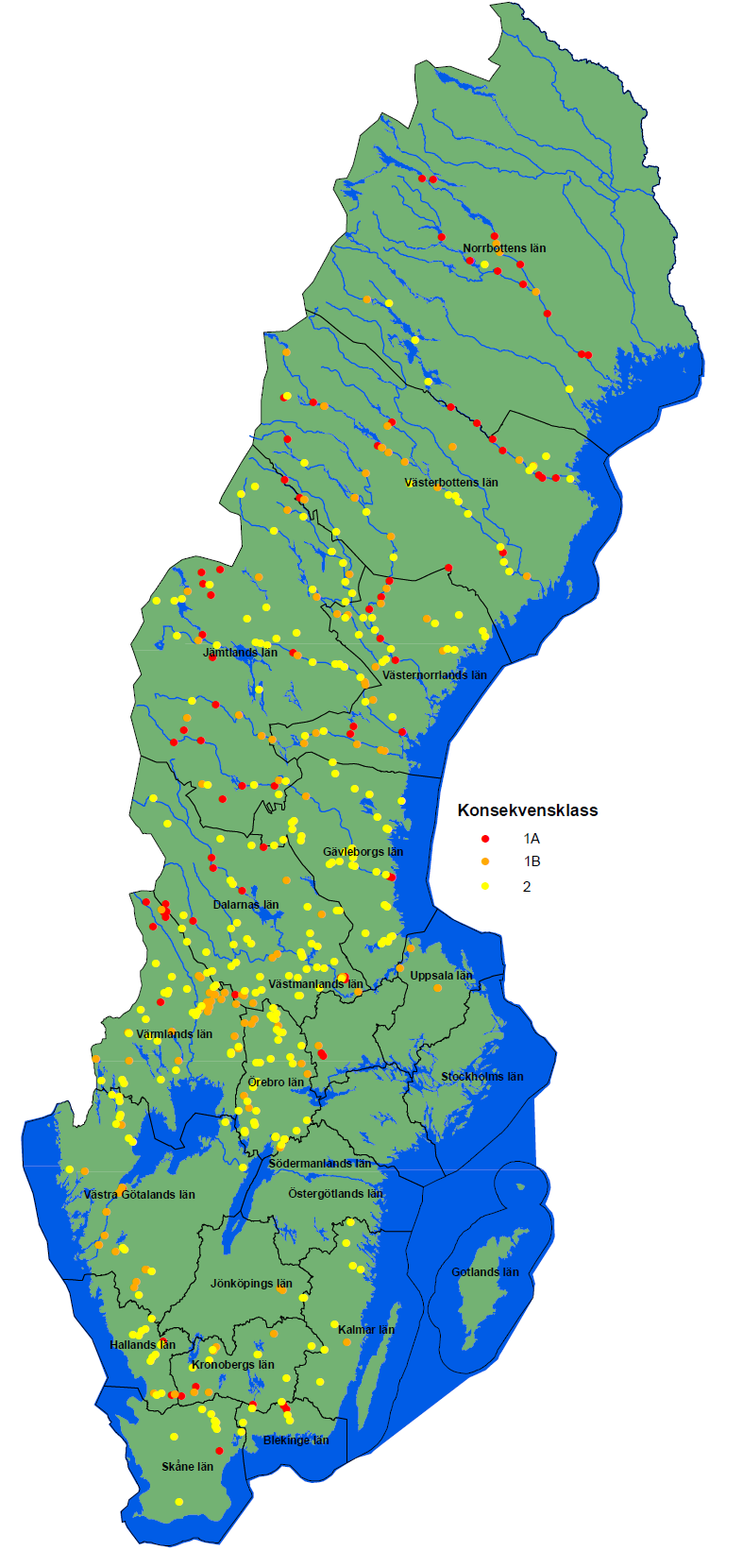 Svenska Kraftnät sammanställer årligen rapporteringen för hela landet [5].