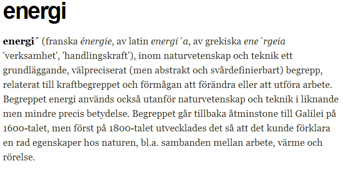 Energi vad är det?