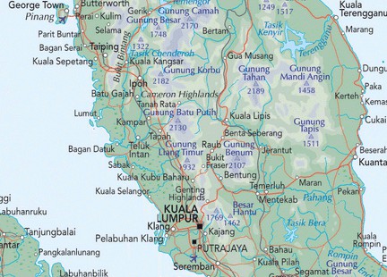 Kartor & beskrivningar Malaysia i stort vi kommer att landa först i Kuala
