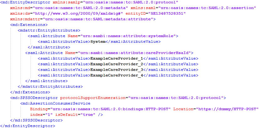 Figur 6847: Exempel på en metadata-fil anpassat för ett konsumentsystem Läs in