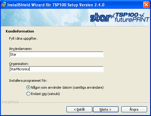 1. Installation/avinstallation av drivrutin för Windows 2000/XP 1.1. Installation OBS! Du bör installera drivrutinen innan du ansluter skrivaren.