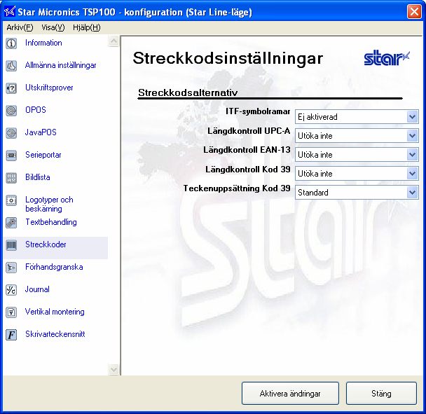 4.13. Streckkoder Du kan skriva ut streckkoder på tre olika sätt. Det bästa sättet är att skriva ut streckkoder med hjälp av kontrollkoder genom programmering direkt i skrivaren.