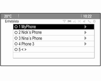 68 Telefon Enheterna är nu länkade och telefonens huvudmeny visas. Telefonboken och samtalslistorna (om sådana finns) hämtas från Bluetooth-enheten.