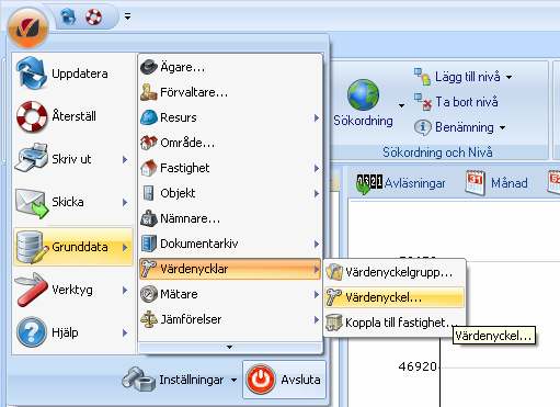 Värdenycklar För att bygga en Sökordning (kan också kallas struktur) med anpassade nivåer arbetar Vitec Fastighet med värdenycklar.