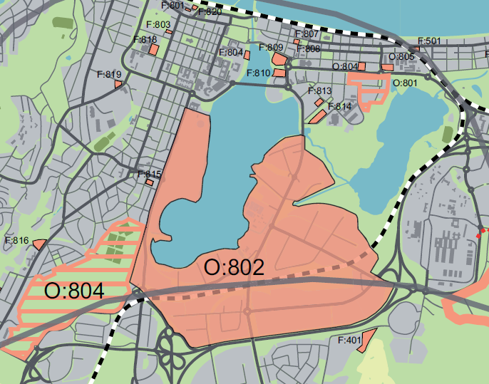 boende och verksamhetsområden. Planen antogs 2011. Hela ramprogrammets omvandlingsområde finns med i den del som kallas kärnan. Plankarta ur Utbyggnadsstrategin Stadsbyggnadsvision 2.