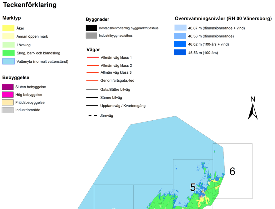 3.4 Götene kommun 3.4.1 Översvämningskartering I Figur 28 visas en kartöversikt