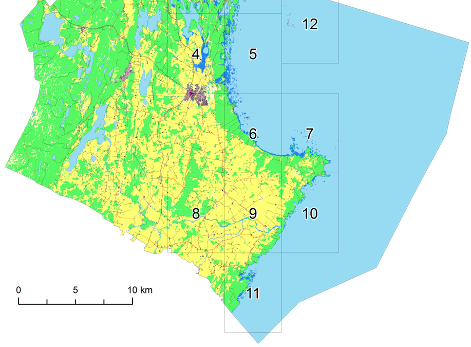 3.8 Melleruds kommun 3.8.1 Översvämningskartering I Figur 51 visas en kartöversikt över Melleruds kommun med översvämningsnivåer inlagda.