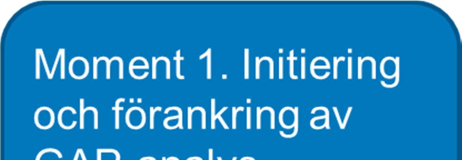 20 4.9 Moment 1 - initiering och förankring Moment 1 innebär att initiera och förankra GAP-analysen. Checklista för initiering och förankring av GAP-analysen Inledningsvis initieras studien.