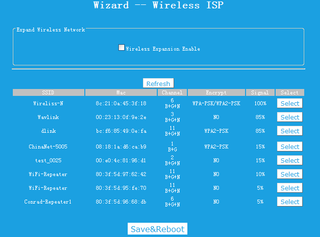 Tryck på Select vid det trådlösa nätverk du vill ansluta till. SSID (Det trådlösa nätverksnamnet) är automatiskt utfyllt.