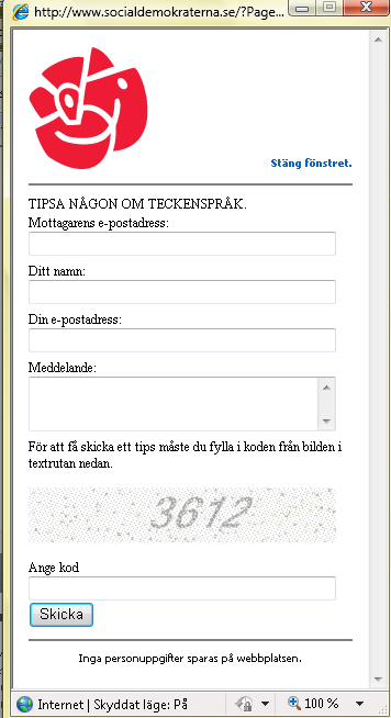 5 (21) Några exempel Tekniska brister Formulär Flera partier har formulär som är svåra eller omöjliga att använda med hjälpmedel.