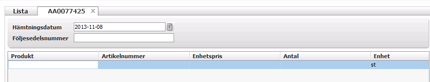 36 (83) Kvittera det antal produkter som har kommit. Om du gjort beställning i t ex. kilo ska exakt vikt som levererats kvitteras. Ex.