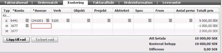 46 (83) 7.7 Skicka fakturan till Annan granskare Om Du inte ska/kan granska fakturan eller om Du bara ska kontera en del av fakturan kan Du skicka den till Annan granskare.