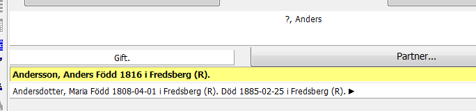 Repetition: Några personer till! Vi har hittat en bror, Anders Andersson, till Maria Andersdotter, Lars Johan Hagmans mor. Hur lägger man in honom utan att ha deras gemensamma föräldrar?