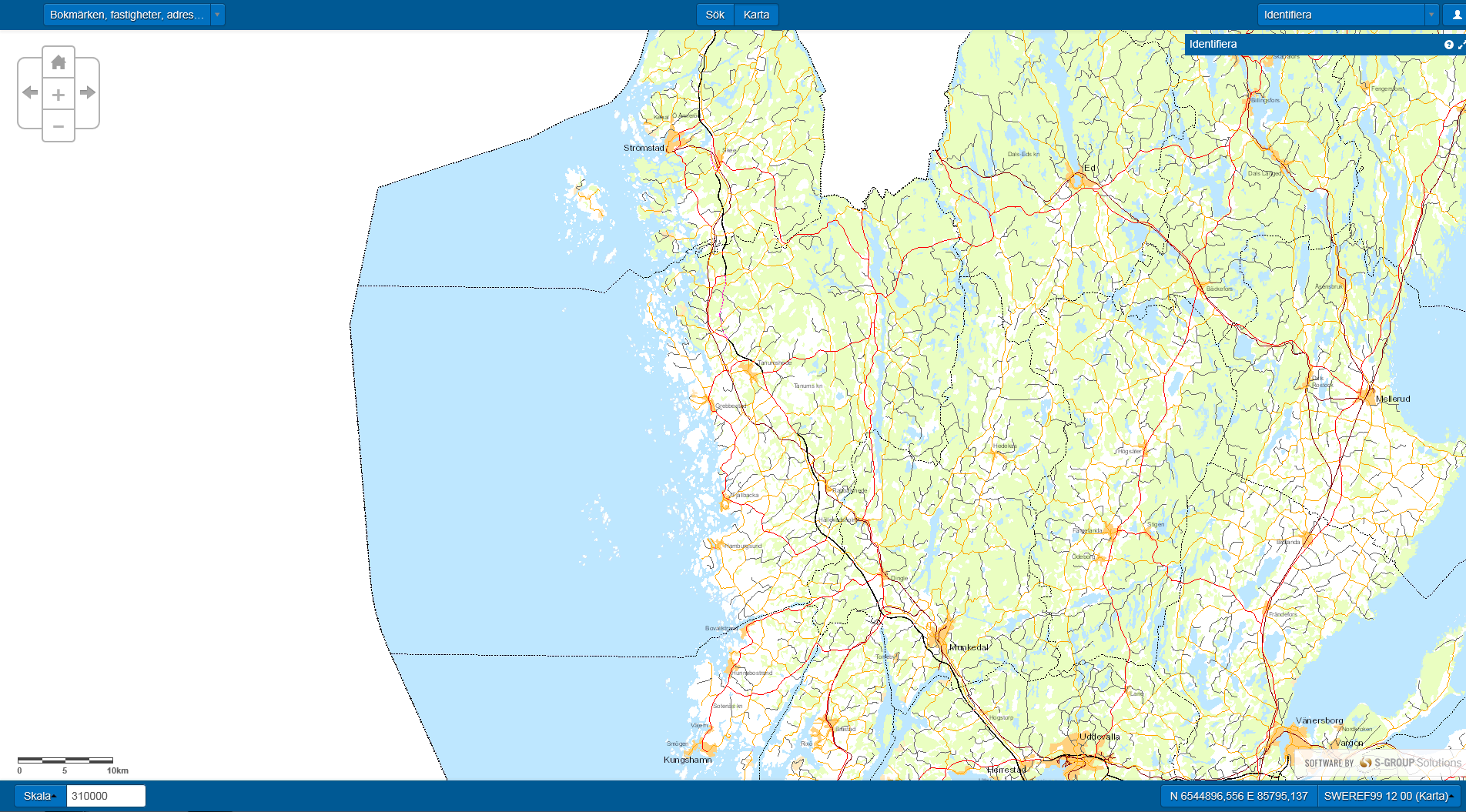 Zooma och panorera Bokmärken, sök plats Platsrelaterat Kartflik Flik för startläge i Sök eller Karta