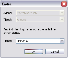 2. I dialogrutan Lägg till väljer den eller de handläggare för vilka du vill koppla hälsningsfraser och klickar på knappen >>, så att namnen flyttas till listan över valda handläggare. 3.