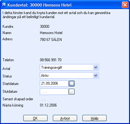 AVTALSFAKTURERING Hur skapas ett nytt kundavtal? Så här gör du för att skapa ett nytt kundavtal Ett Kundavtal är ett avtal som knyts mellan kund och avtal.