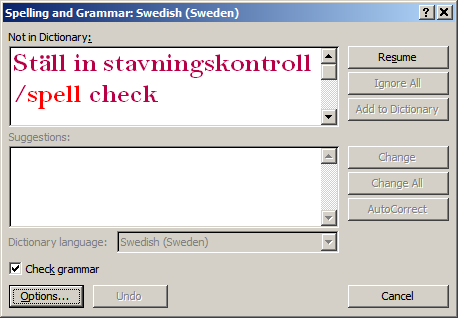 Du hittar vilka krav vi ställer på textinlämningar i dokumentet Om akribi och läsbarhet som du hittar på Studentadmin. Detta är en snabbguide till hur du hittar rätt funktioner i Word.