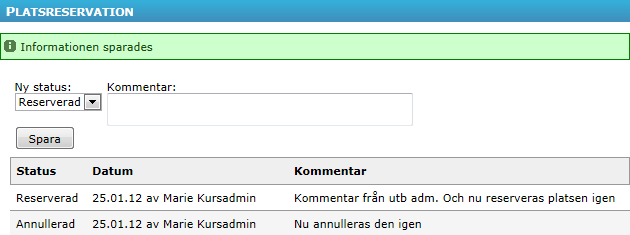Hänglåset uppe till höger visar om deltagaren har möjlighet att redigera i formuläret. Om en begäran om komplettering av anmälan har skickats till deltagaren är formuläret upplåst.
