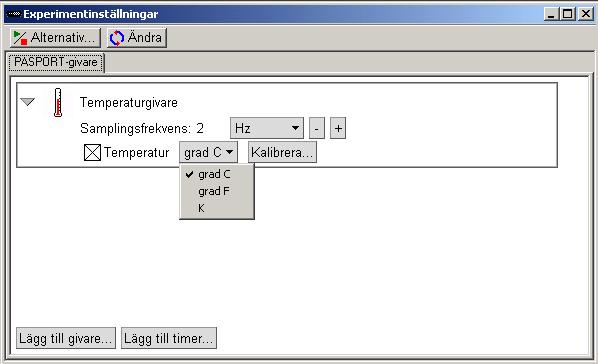 Starthandbok för DataStudio Handbok nr 012-08107 Experimentinställningar för PASPORT Anslut den givare som önskas till ett PASPORT-gränssnitt (t.ex. USB Link, Xplorer).