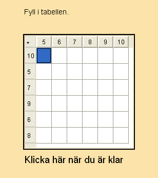 8 Svarstyper Rätt svar i första försöket ger 3 poäng. Ingen poäng vid andra eller tredje försöket. 3.3. Matris Man kan ta sig runt i matrisen med hjälp av musen eller piltangenterna eller gå till nästa ruta med hjälp av Tab-tangenten.