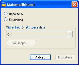 Import/export 29 Om man vill se rapporter på alla uppgifter samtidigt håller man ner Ctrl-tangenten och trycker på A. Alla uppgifterna blir då blåmarkerade.