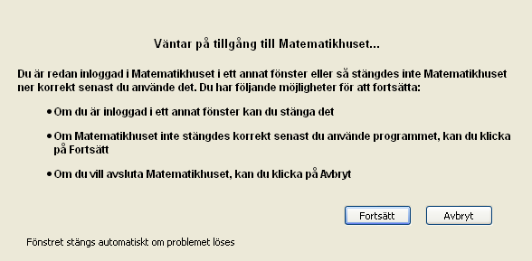 Kapitel 8. Hantering av nätverksproblem Om du försöker att logga in som registrerad användare med nätverk och det inte finns tillgång till nätverket får du följande meddelande.