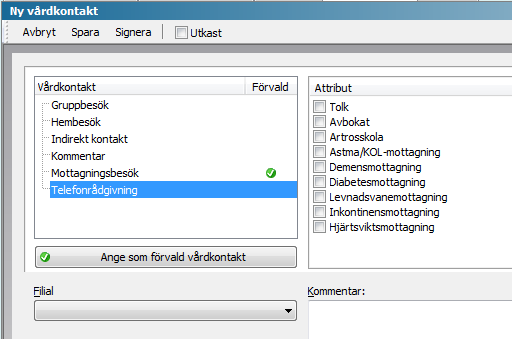 Spara som utkast Om du inte är helt klar med din anteckning utan vill fortsätta vid ett senare tillfälle kan du bocka i rutan framför Utkast i menyraden och Spara. Alla tomma sökord ligger då kvar.