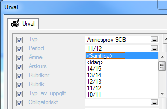 Education Sida 9/13 11.2 Möjllighet att sortera Det finns nu möjlighet att sortera samtliga kolumner i komponenten för ämnesprov. Tillval webb 12 Skolval 12.