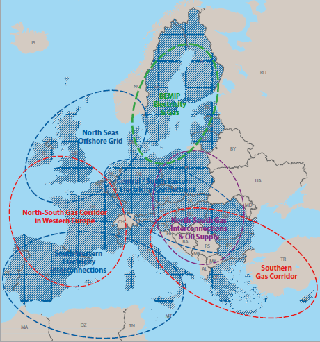 In Nov 2010 EU launched a vision for an electrical highway It marked areas of importance