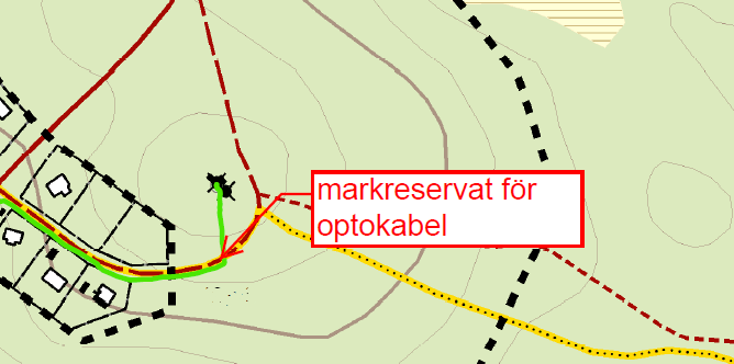 I DP handlar det främst om att ställa krav på kvaliteter som bebyggelseområdet ska ha (gentemot byggherrar), dels att tekniskt samordna utbyggnaden av bredband med annan infrastruktur som ska ordnas