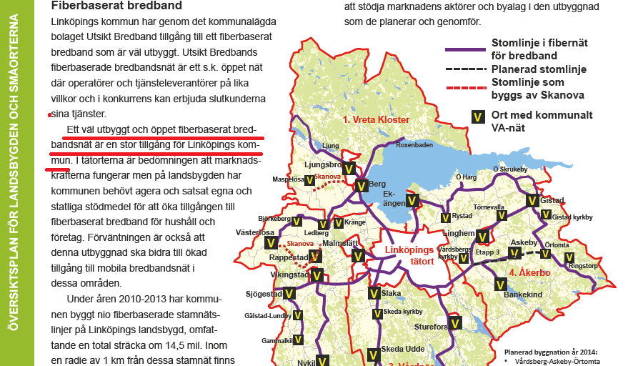 Figur. Utdrag ur Linköpings översiktsplan för landsbygden Källa: Linköpings kommun, 20