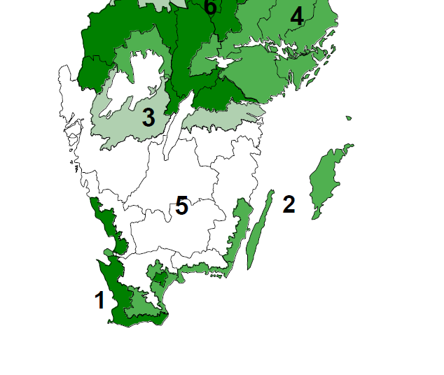 Avgränsningen sträcker sig till tre kommuner i Skåne. De valda kommunerna är Skurup, Trelleborg och Ystad, som finns längs den södra kusten i Skåne, se figur 1 nedan.