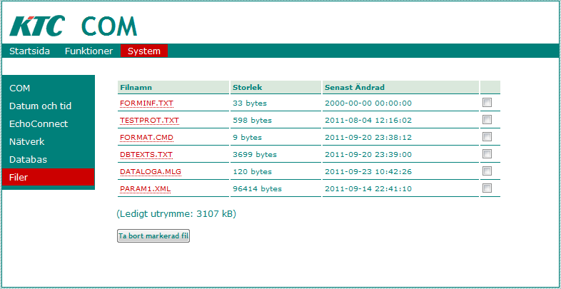 Nätverksinställningar På sidan System, Nätverk kan du se aktuella inställningar för IP. Ändringar görs bäst via display.