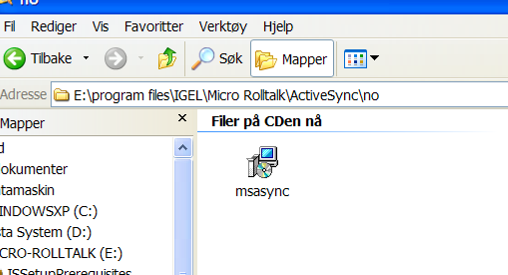 Manuell installation av ActiveSync Som beskrivits tidigare i bruksanvisningen kräver vissa maskiner att man installerar ActiveSync manuellt. Gör då följande: 1.