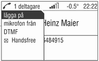 Inledning 151 Välj önskat nummer och starta uppringningen. Filtrering För att det skall gå lättare att hitta telefonboksposter går det att aktivera en filtrering: Välj menypunkten telefonbok.