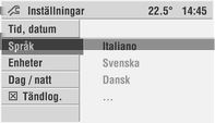 Inledning 17 Val av ljudkälla via audio-menyn 1. Tryck på MAIN. 2. Välj funktionsområdet t audio på huvudskärmen. 3. Tryck på multifunktionsknappen. 4. Välj menypunkten åter. Menyn audio visas. 5.