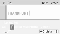 42 Navigation Välj abc eller ABC för att mata in små resp. stora bokstäver. Välj Abc för att automatisk få stor begynnelsebokstav på listposterna. Välj #&[ för att mata in specialtecken.
