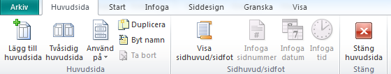 - Huvudsidor Huvudsidor Huvudsidan fungerar som en mallsida. Det du lägger in där visas på alla sidor. Det kan vara en logotyp, kantlinje eller sidnumrering.