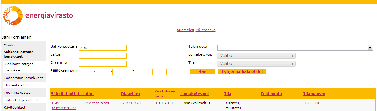 2 Versionshistorik Version Datum Viktigaste ändringar nr 1.4 8.1.2014 Ändringar som gjorts till följd av myndighetens namnbyte (Energimarknadsverket Energimyndigheten). * 1.5 20.10.