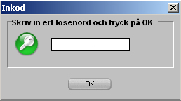 Användarhandbok Inkodning Med den här knappen kan inloggningen till systemets olika nivåer göras, inloggad nivå visas med siffra på knappen.