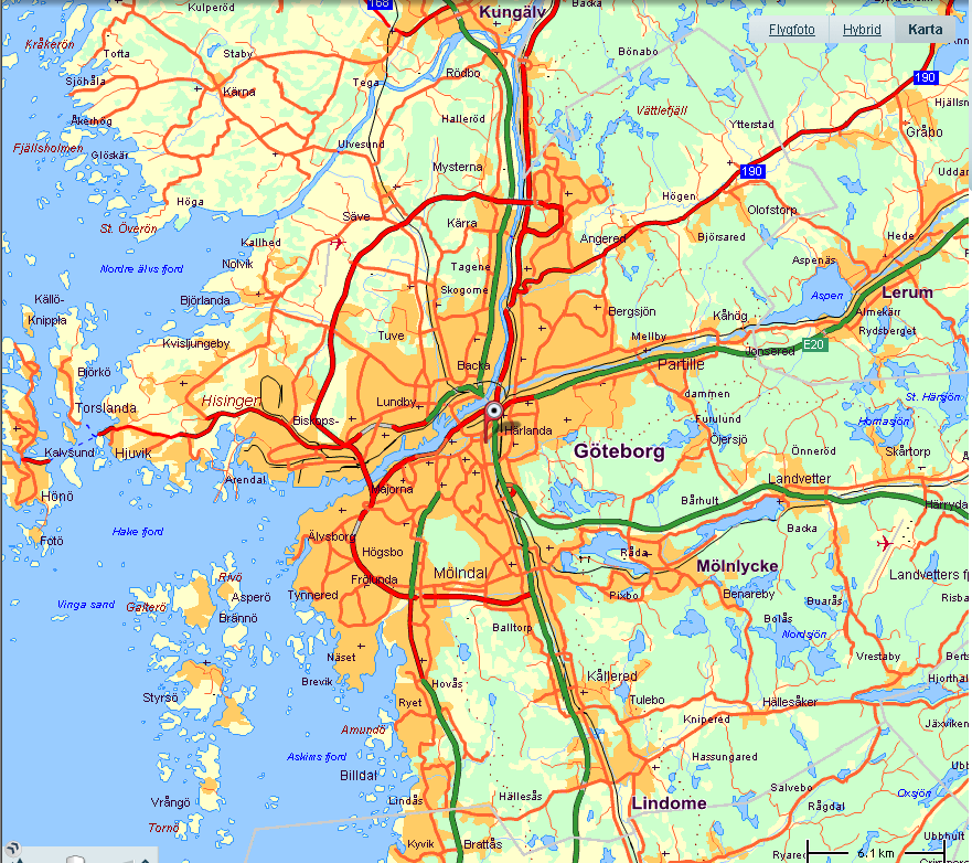 Göteborg - Gothenburg 500 000 Citizens 275 000 meters