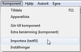 Importera Importera databas från en textfil För att importera databaser från en textfil måste du först ange vilken textfil som ska importeras och sedan vilken databas och katalog som de importerade