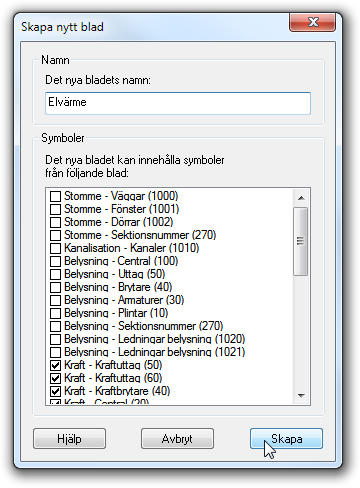 Om det inte händer något när du väljer Blad -> Blandhantering så kontrollera att filen är öppnad eller skapad på rätt sätt. För en importerad ritning så måste Import -> Öppna DWG-fil användas.