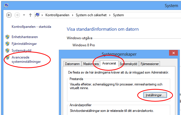 Windows Vista I Windows Vista hittar du inställningen på följande sätt: 1. Gå till Start -> Kontrollpanelen -> Utseende och Anpassning -> Anpassning. 2. Klicka på Fönsterfärg och utseende. 3.