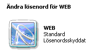 WEB-datorn (servern) 2 Som behöriga användare skall en 'user' med namnet WEB registreras via nedanstående funktion som anropas från KontrollPanelen.