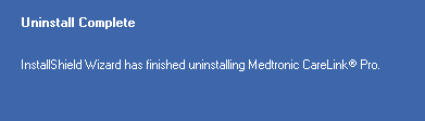 3 Bläddra ner till Medtronic Carelink Pro och klicka på den. 4 Klicka på REMOVE. Installationsguiden visas. 5 Klicka på NEXT. Följande meddelande visas: 6 Klicka på YES.