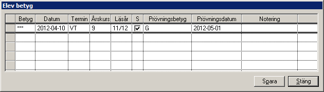 Nya klumner Det har tillkmmit ett antal nya klumner i resultatfönstret under huvudflik Elev, dessa återfinns ckså under menyvalet Sök ->Elev.