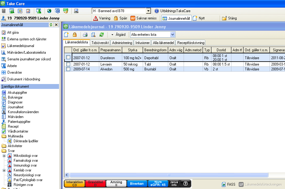 NjuRen presenteras i journalsystemet TakeCare via